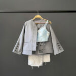 کراپ کت پارچه جین