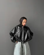 جکت چرم Pull&Bear کد 10217 - Image 4