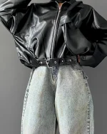 جکت چرم Pull&Bear کد 10217 - Image 7