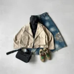 کراپ کت جیب برجسته