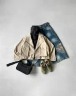 کراپ کت جیب برجسته