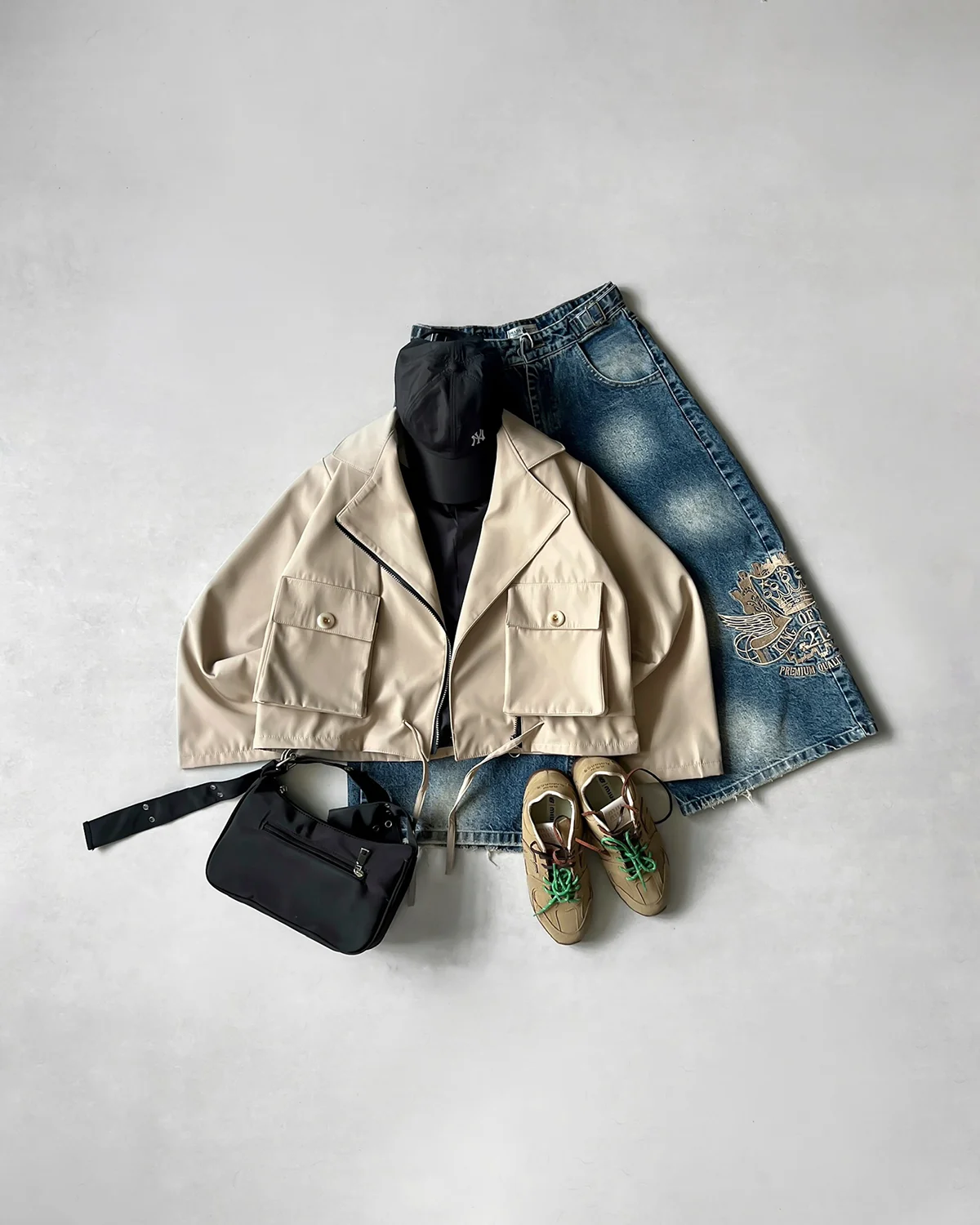 10243- (1) کراپ کت جیب برجسته - Image 1