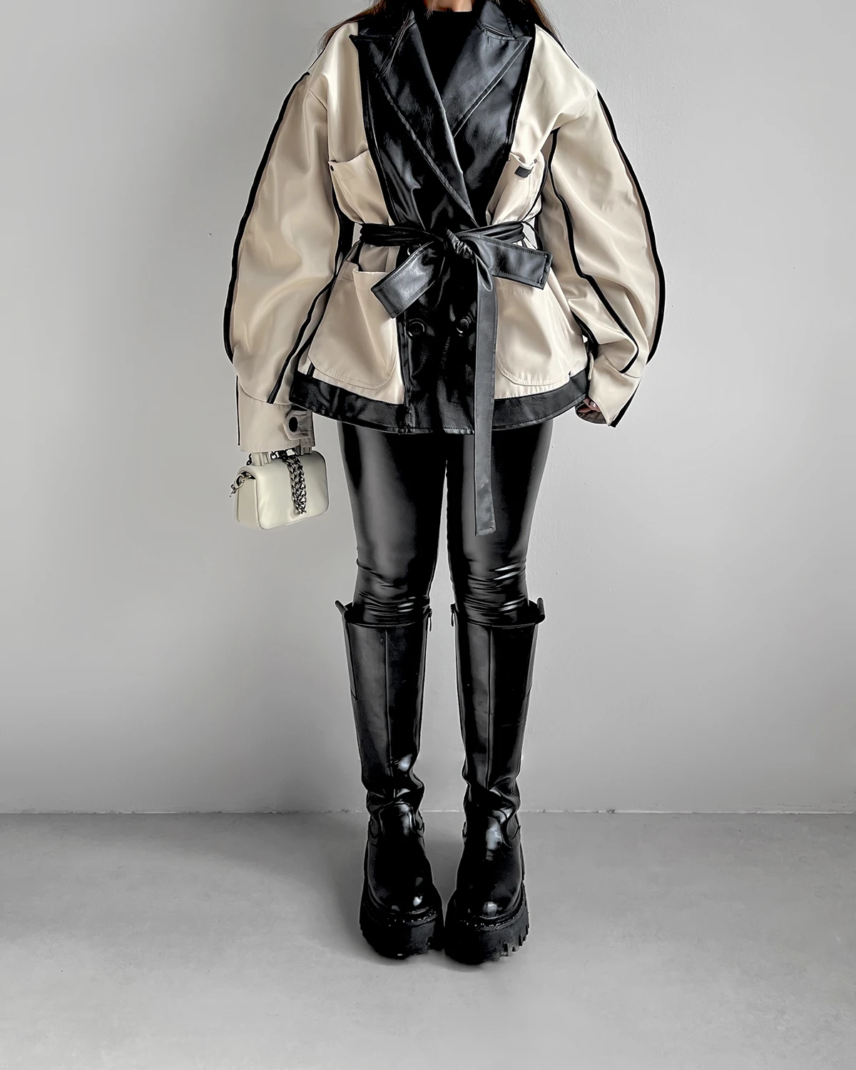 10282- (1) ترنچ کت ترکیبی Now A Day - Image 1